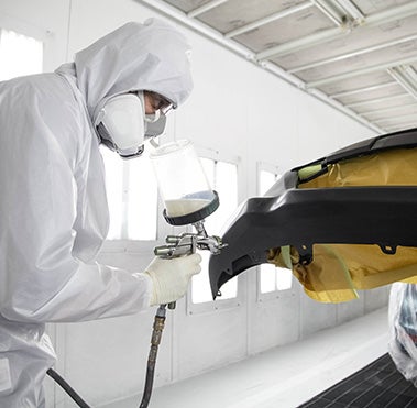 Collision Center Technician Painting a Vehicle | Mark McLarty Toyota in North Little Rock AR
