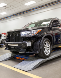 Toyota on vehicle lift | Mark McLarty Toyota in North Little Rock AR