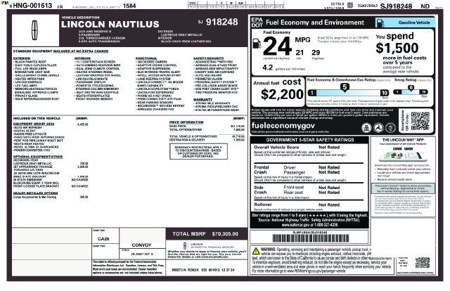 2025 Lincoln Nautilus Reserve