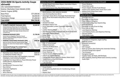2026 BMW X6 xDrive40i