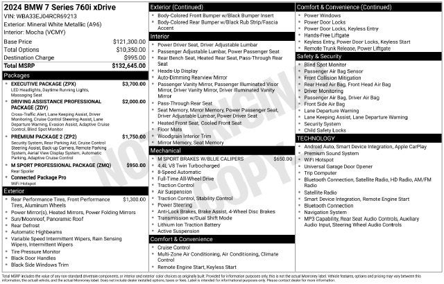 2024 BMW 7 Series 760i xDrive