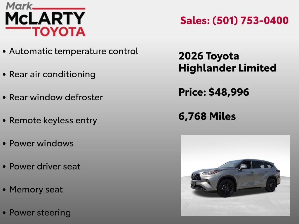 2026 Toyota HIGHLANDER Limited