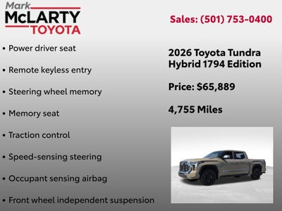 2026 Toyota TUNDRA HV 4X4 1794 Edition