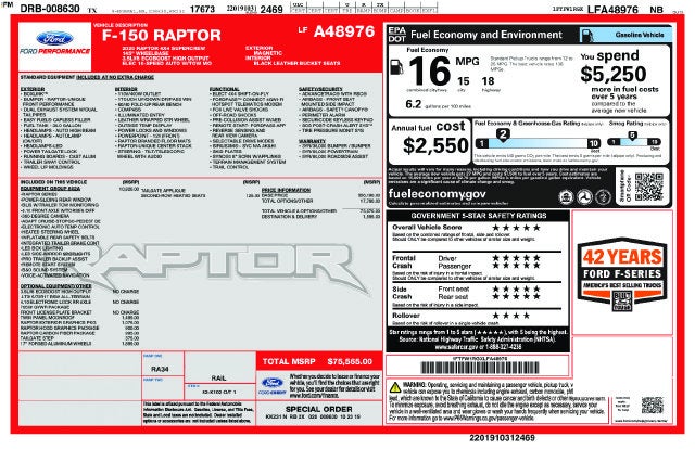 2020 Ford F-150 Raptor