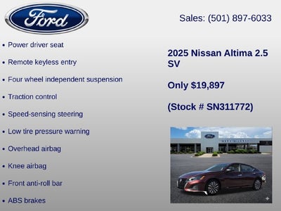 2025 Nissan Altima 2.5 SV