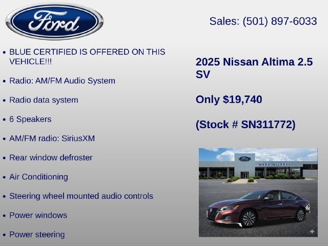 2025 Nissan Altima 2.5 SV
