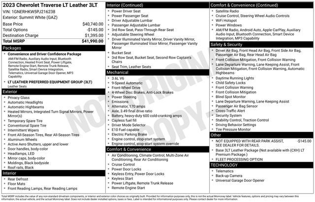 2023 Chevrolet Traverse LT Leather