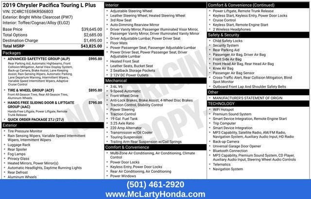 2019 Chrysler Pacifica Touring L Plus