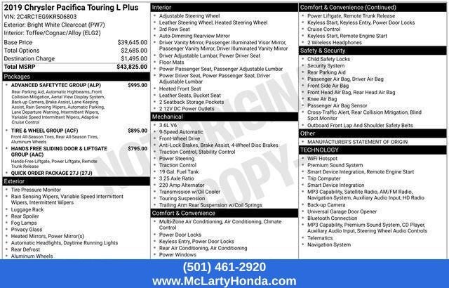 2019 Chrysler Pacifica Touring L Plus