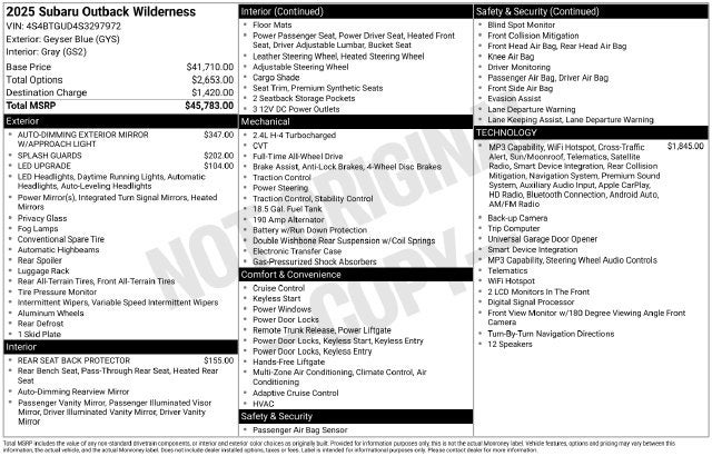 2025 Subaru Outback Wilderness