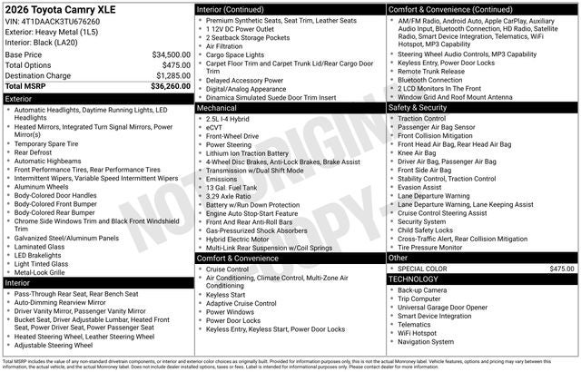 2026 Toyota Camry XLE