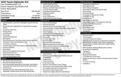 2025 Toyota Highlander XLE