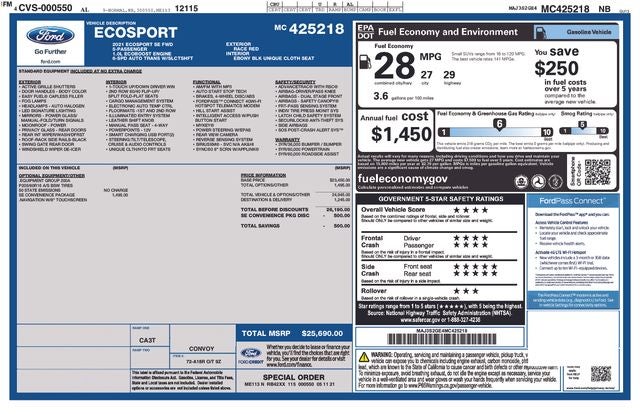 2021 Ford EcoSport SE
