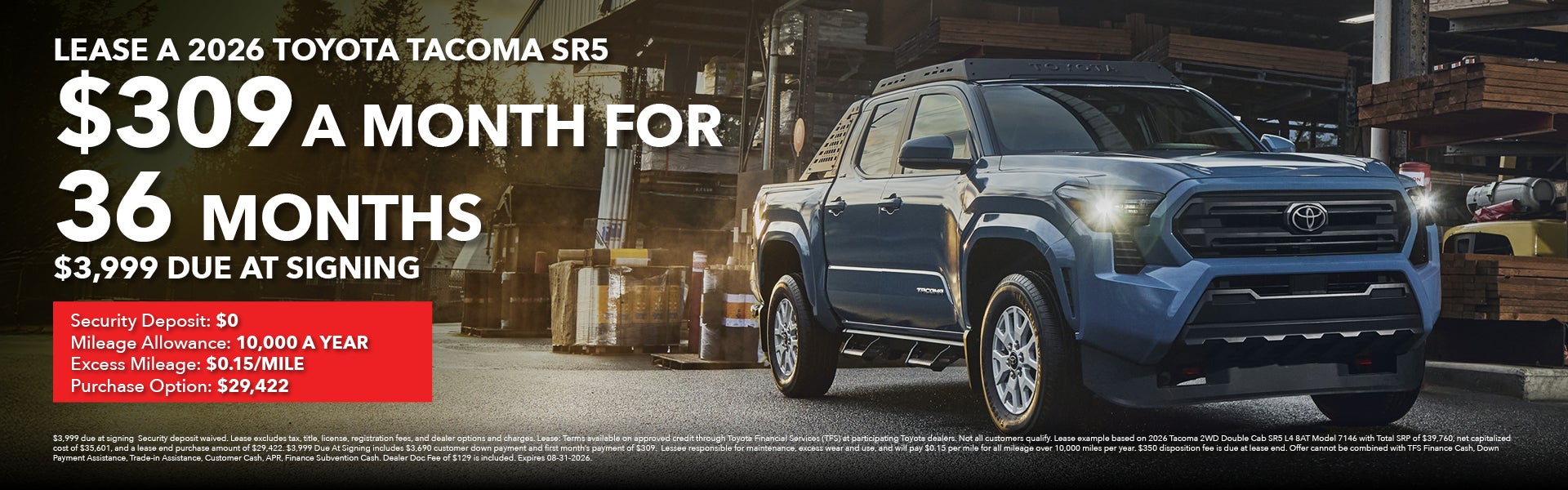 Lease a 2026 Toyota Tacoma SR5