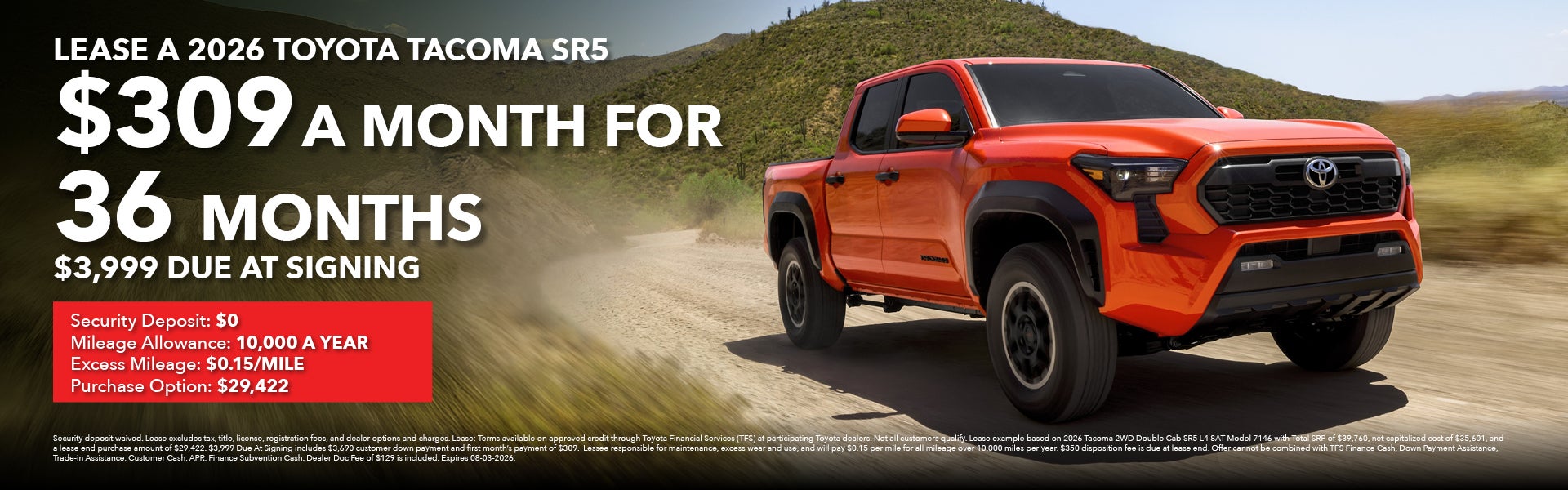 Lease a 2026 Toyota Tacoma SR5
