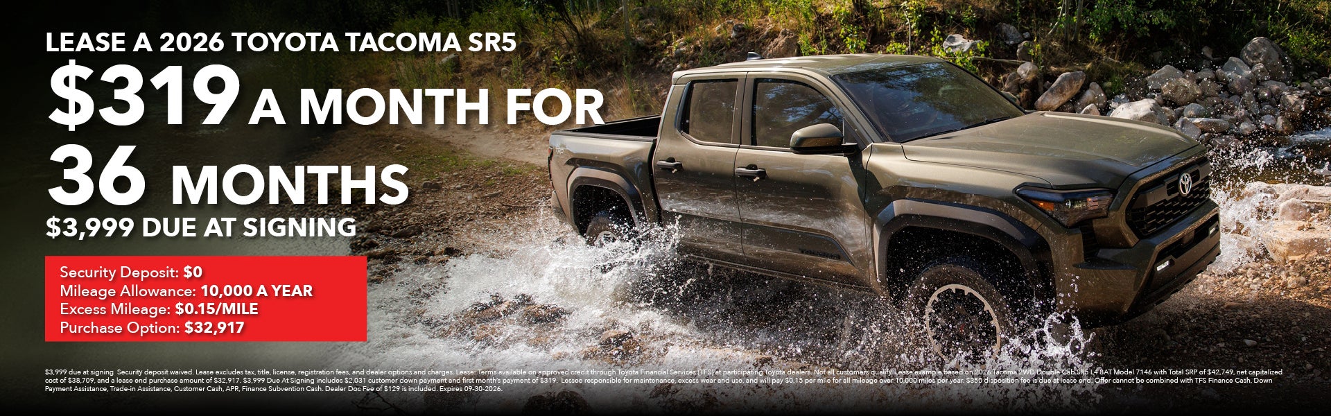 Lease a 2026 Toyota Tacoma SR5