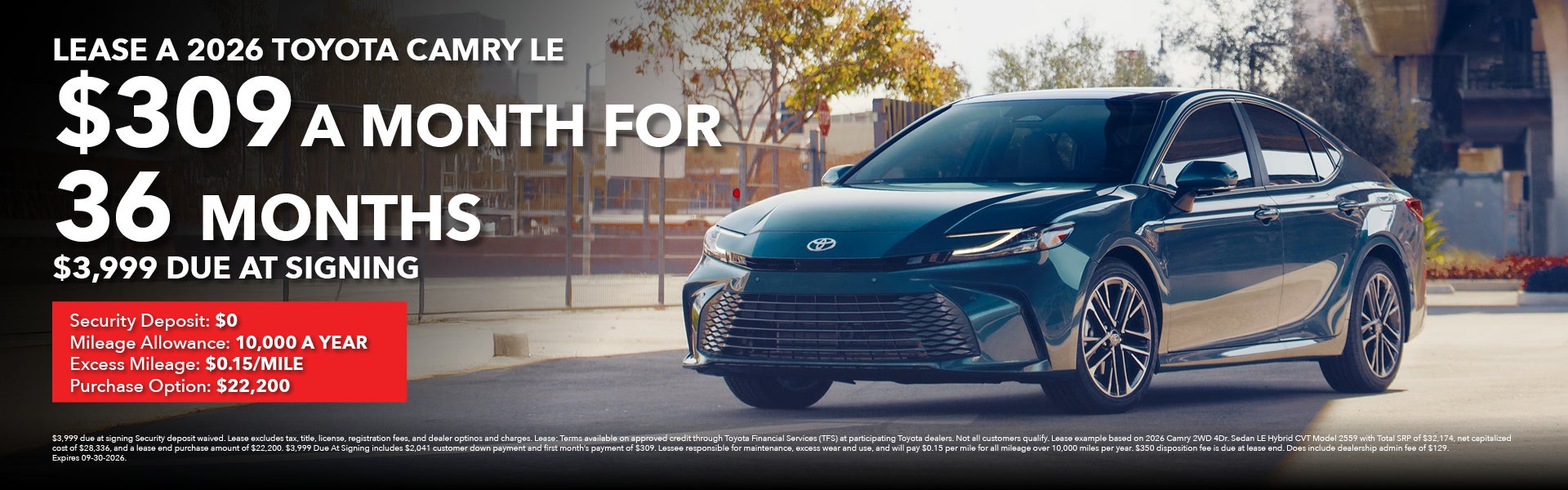 Lease a 2026 Toyota Camry LE